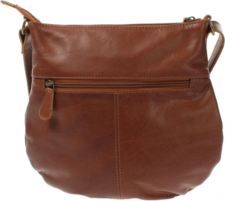 LECONI kleine Schultertasche Damentasche Umhängetasche natur weiche Ledertasche Handtasche Damen Led