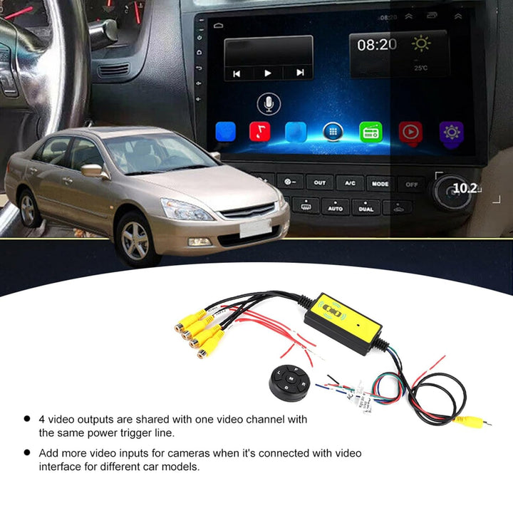 Bediffer Auto R¨¹ckfahrkamera Splitter Schalter, 4 Eing?nge 1 Auto Video Umschalter Videosystem Auto