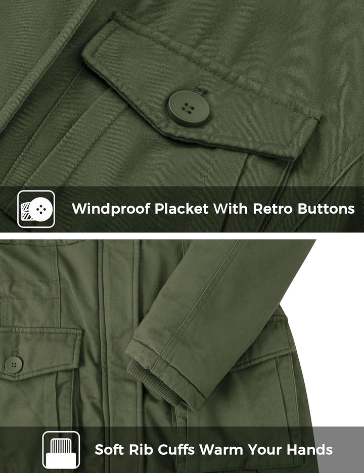 Wantdo Damen Klassische Baumwoll Jacke Warmer Fleece Mantel Winter Outdoor Parka Jacke Mittellanger