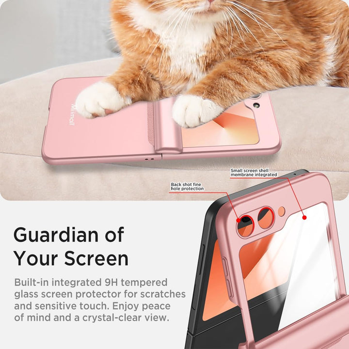 Miimall Kompatibel mit Samsung Galaxy Z Flip 6/Flip7 FE Hülle mit Scharnierschutz Magnetischer [Exte