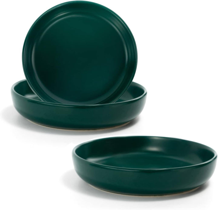 SPUNKYJUNKY Katzennäpfe 3 Stück Futternäpfe Keramik Fressnapf für Katzen (Grün) Grün Round (300ml*3)