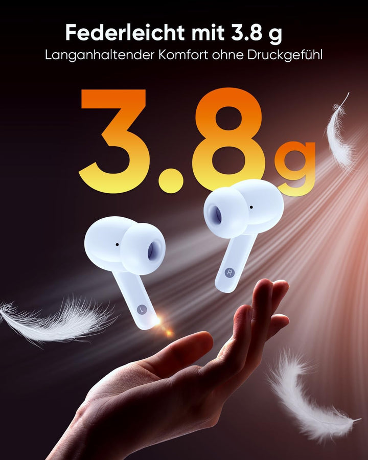 ZIUTY Kabellose Bluetooth Kopfhörer 5.3, In Ear Kopfhörer mit 4 ENC Mikrofonen, 48 Std Akkulaufzeit,