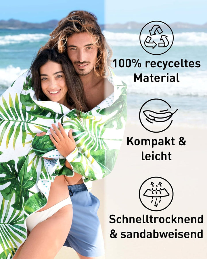 Fit-Flip Strandtuch XXL aus Mikrofaser - leicht und schnelltrocknend - 100% recyceltes Strandhandtuc