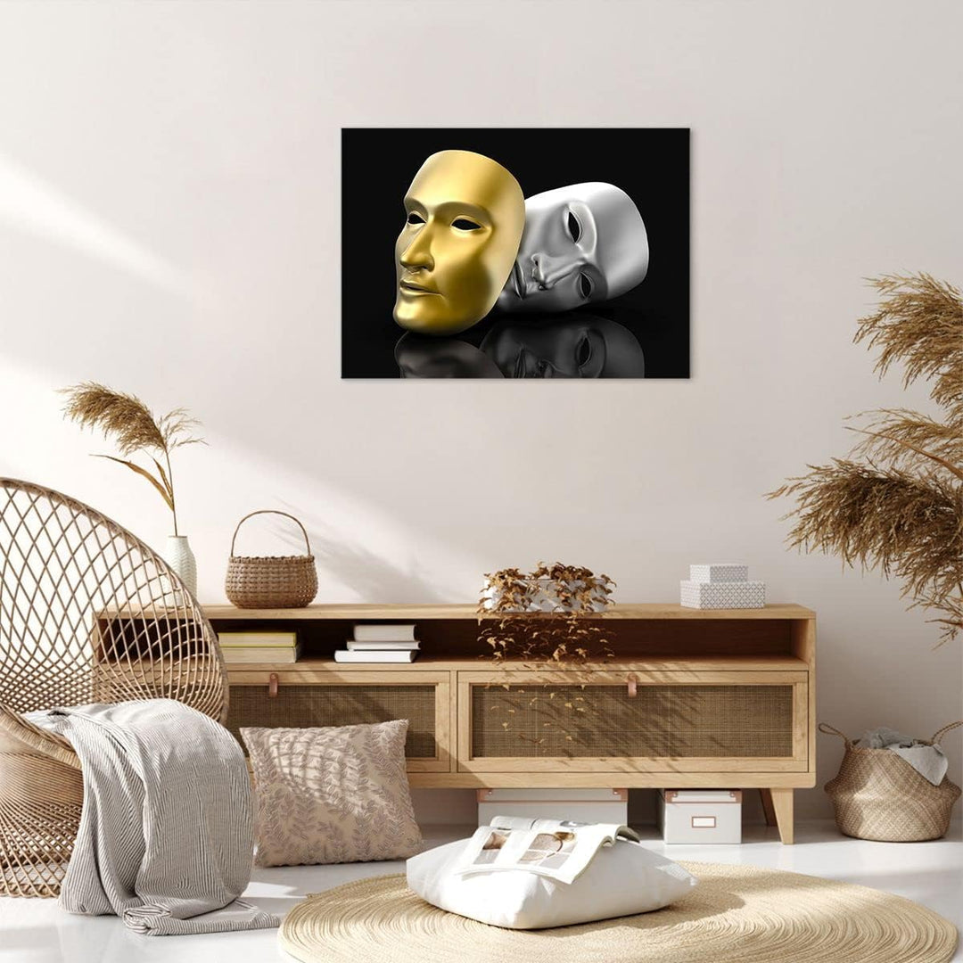 Bilder auf Leinwand Maske Theater Bühne Schauspieler Leinwandbild 70x50cm Wandbilder Dekoration Wohn