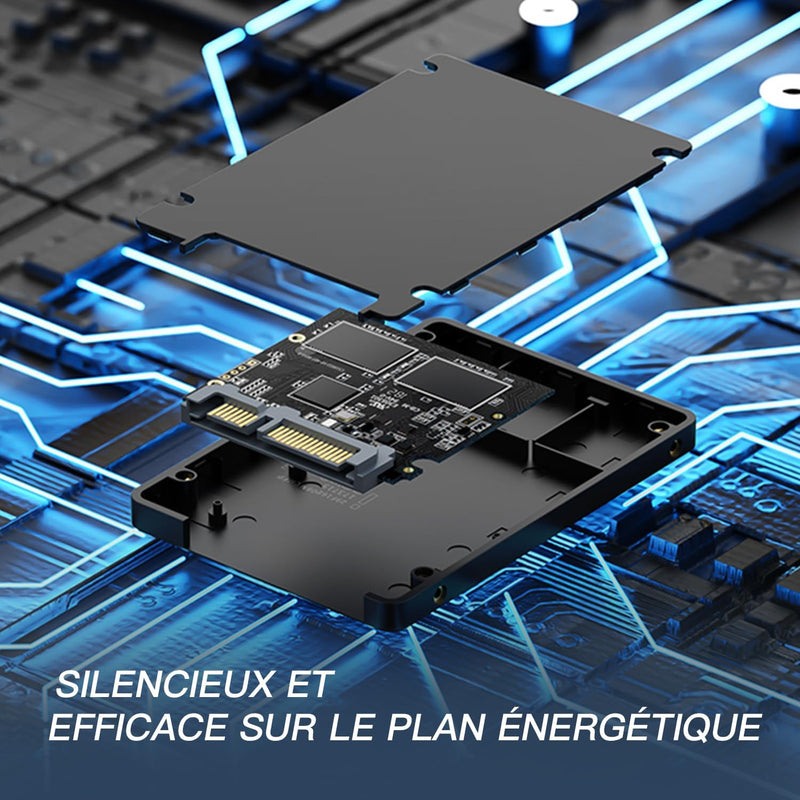 KingSpec 1TB 2.5" SATA SSD Festplatte Intern SATA 3 interne SSD 3D NAND Flash, kompatibel mit Deskto