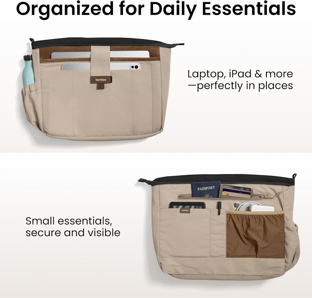 tomtoc Puffer Laptop Tragetasche für Damen, 13,5L Tote Bag für 15-16 Zoll Macbook, Leichte Schultert