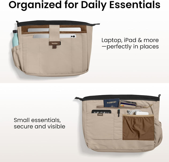 tomtoc Puffer Laptop Tragetasche für Damen, 13,5L Tote Bag für 15-16 Zoll Macbook, Leichte Schultert