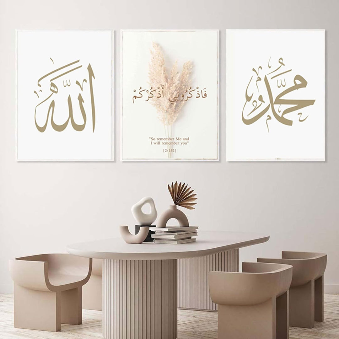 HMDKHI Islamische Wandbilder, Arabische Kalligraphie Islamische Poster Leinwand Drucke Wohnzimmer bi