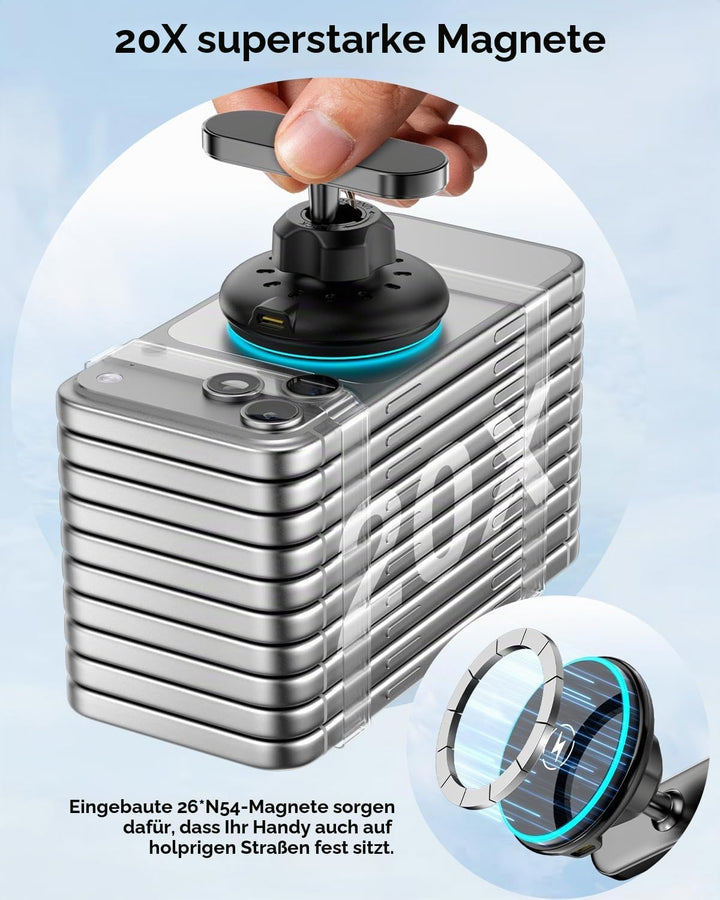 Qi2-15W Magnetische Handyhalterung mit Ladestation für Hyundai Ioniq 5/5N 2022-2025, Ioniq 9 2026, K
