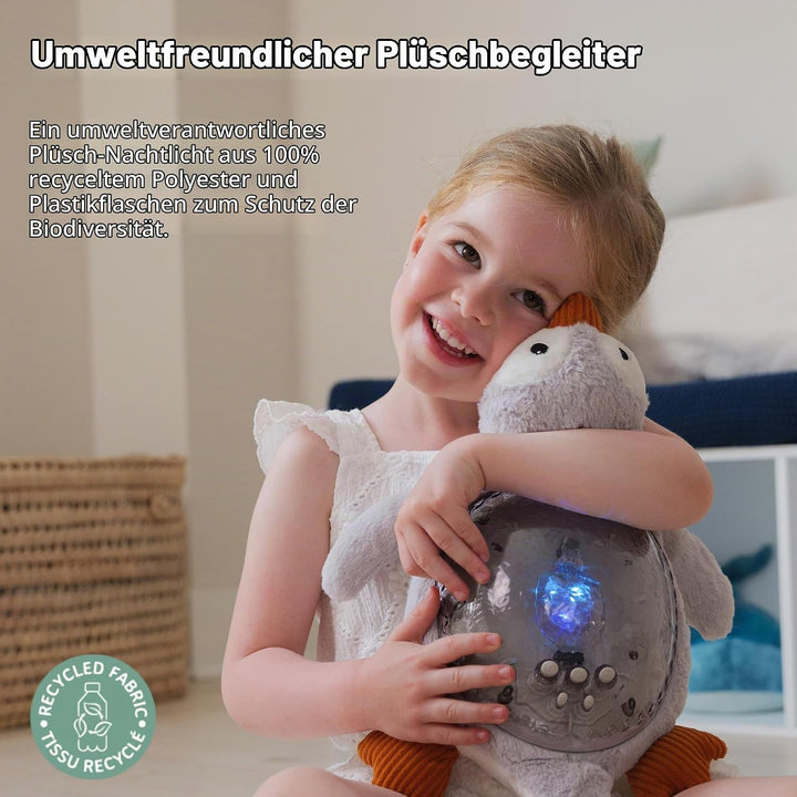 Cloud b Tranquil Penguin - Eco Baby Night Light &amp; Sound Machine, Ocean Wave Projector, Cry Sensor, W