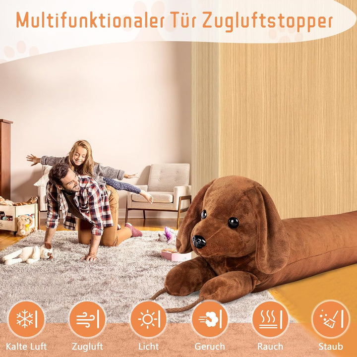 Zugluftstopper für Türen, 82cm Schwerer Türzugstopper Zugluftstopper für Fenster Dachshund unter der