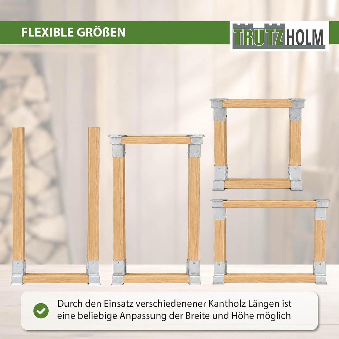 2x Holzstapelhilfe Feuerverzinkt Stapelhilfe Holzstapelhalter Brennholz Kaminholz Gestell