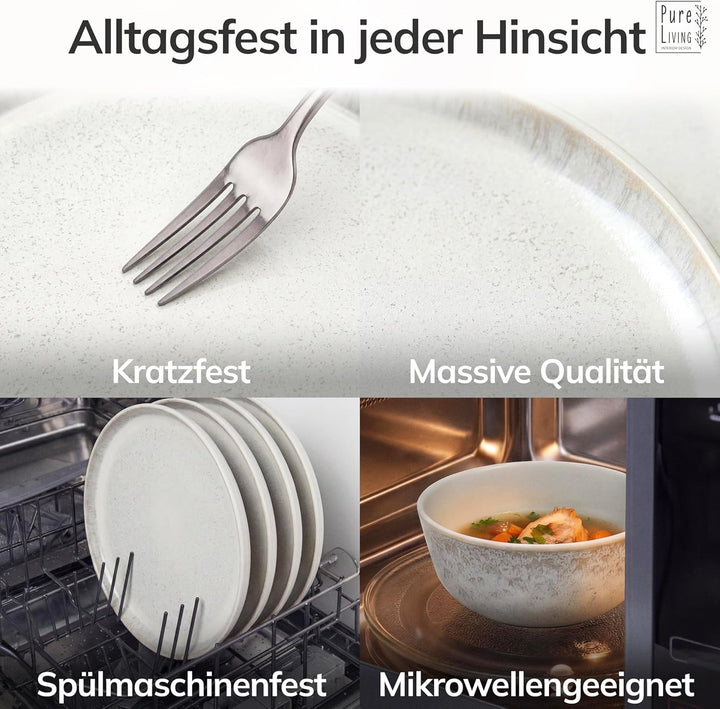 Steingut Kaffeetassen 6 Personen Ibiza TESTSIEGER, Traumhaftes Mediterranes Steingut Tassen Set, Sty