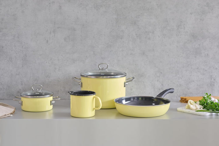 Riess, 0057-002, Emaillepfanne Ø 28cm, Classic, LEMON, Gelb, Volumen (empf.): 2,5 Liter, Herstellung