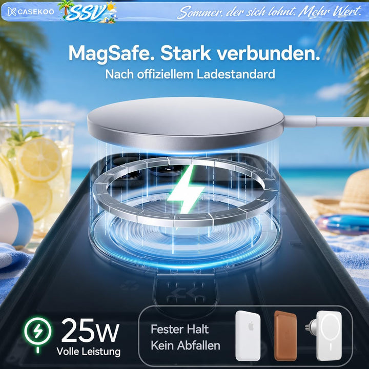 CASEKOO für iPhone 17 Pro Hülle für MagSafe [mit Ständer] [Kameraschutz & Militärschutz] Stossfeste