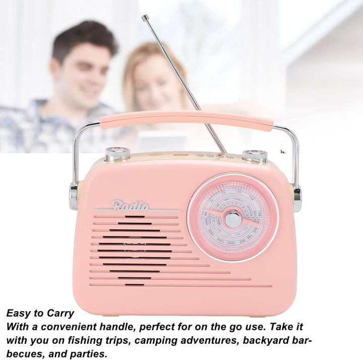 Tragbares Retro-Radio, AM-FM-Radio mit Bluetooth, Kurzwellenradio, Batteriebetrieben oder mit Wechse