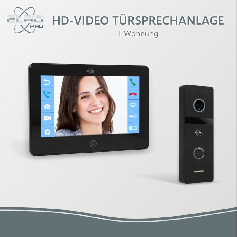 ELRO PRO PV40 Full HD Video-Türsprechanlage mit Farbbildschirm-Mit Voicemail-13 Klingeltöne-Modernes
