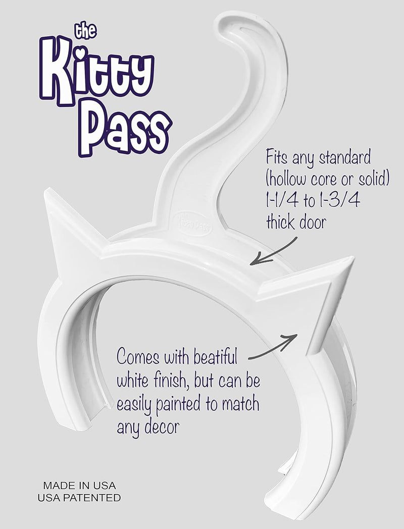 The Kitty Pass Katzentür für Katzen mit einem Fassungsvermögen von bis zu 7 kg Weiss, Weiss