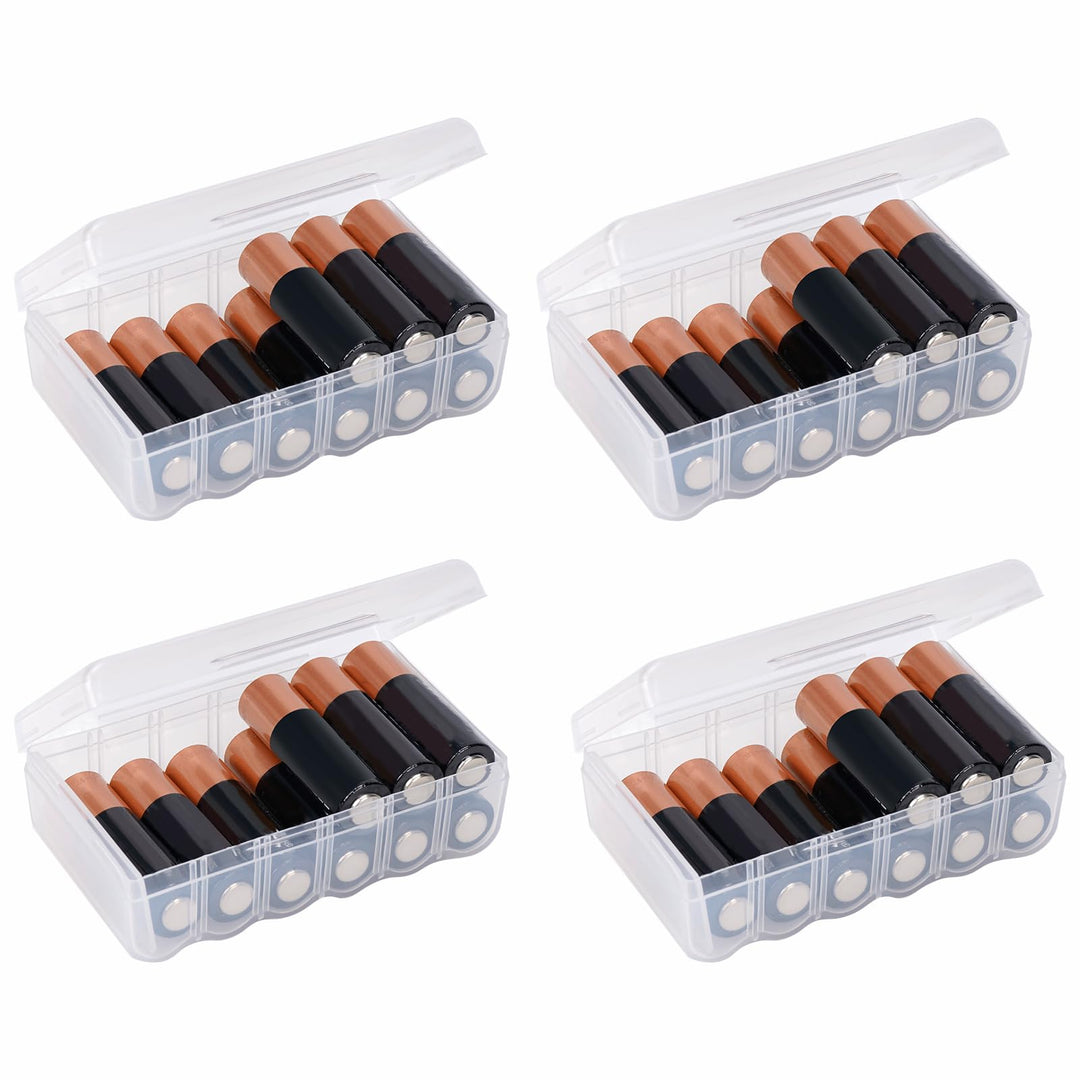 Linkidea 4 Packungen kleine AA-Batterie-Aufbewahrungsbox, 12 AA-Batterie-Aufbewahrungsbox, wasserdic