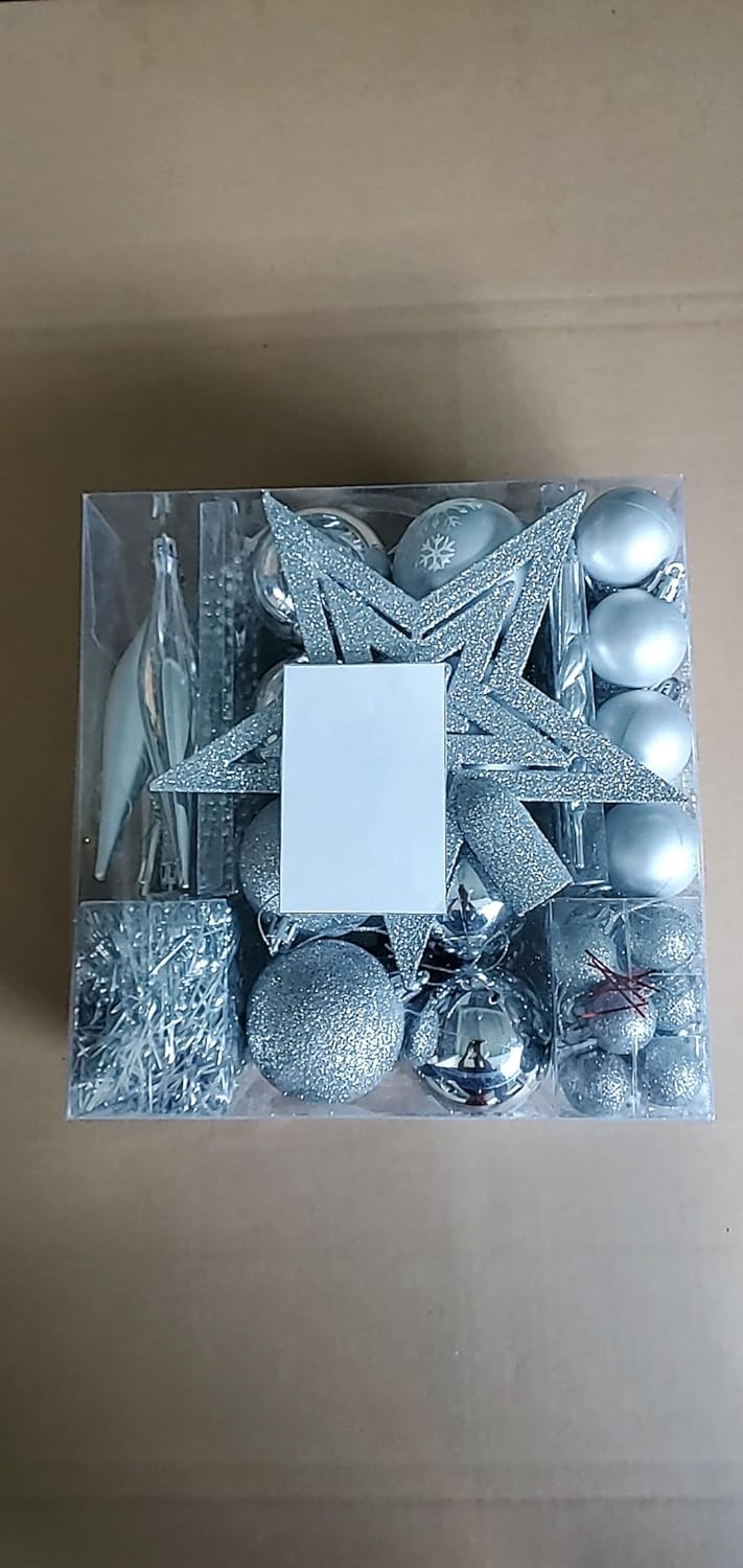 BrizLabs Weihnachtskugeln Set 75 Stück Christbaumkugeln Kunststoff Weihnachtsbaumschmuck mit Christb