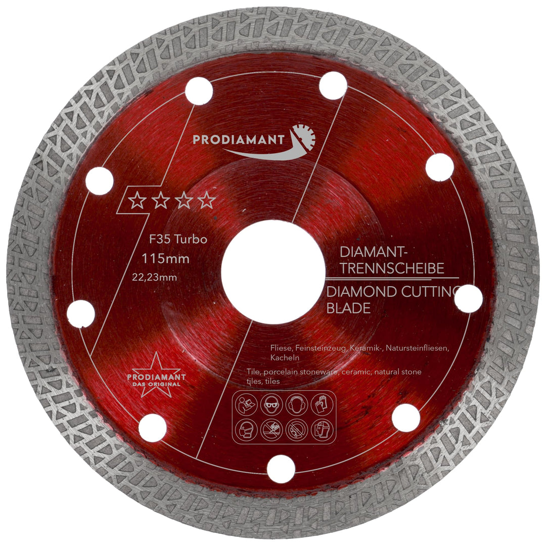 PRODIAMANT Premium Diamanttrennscheibe Fliese Feinsteinzeug 115 mm x 22,23 mm 115mm Fliesenscheibe f
