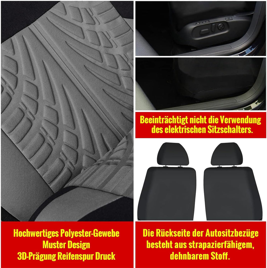 AUTOYOUTH Autositzbezüge Universal Fit Komplettset Autositzschoner Reifenschienen Autositzzubehör, G