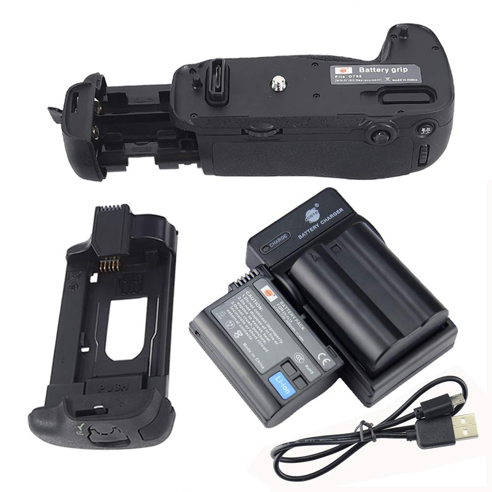 DSTE 2X EN-EL15 Batterie + USB Ladegerät with MB-D16 Batteriegriff Kompatibel für Nikon D750 DSLR Di