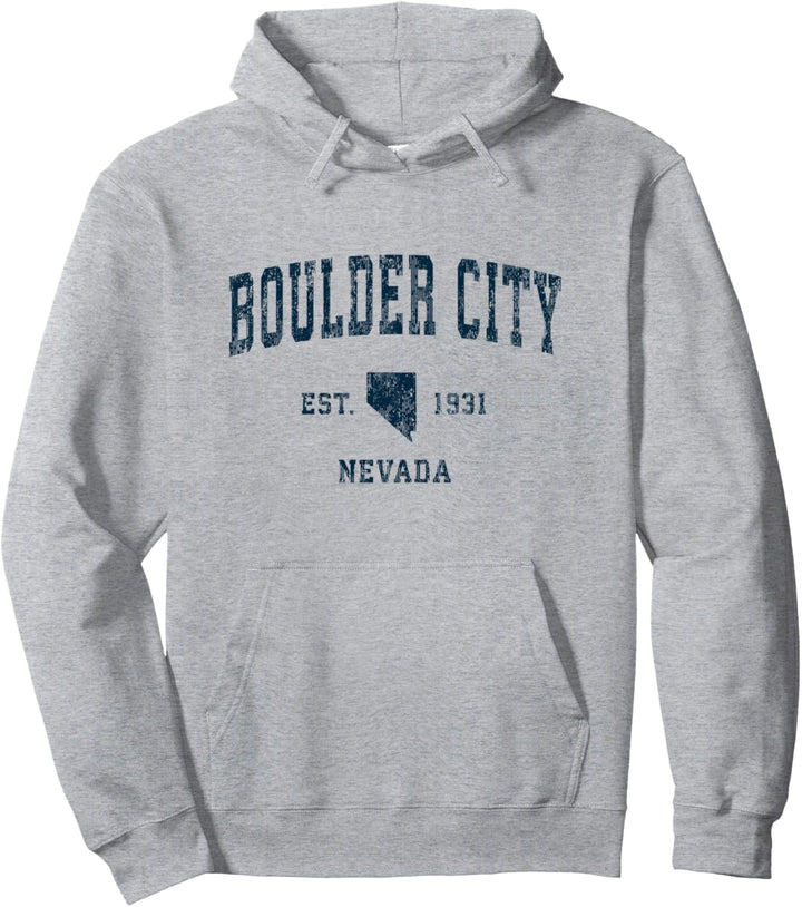 Boulder City Nevada NV Vintage-Sportdesign, Marineblau Pullover Hoodie