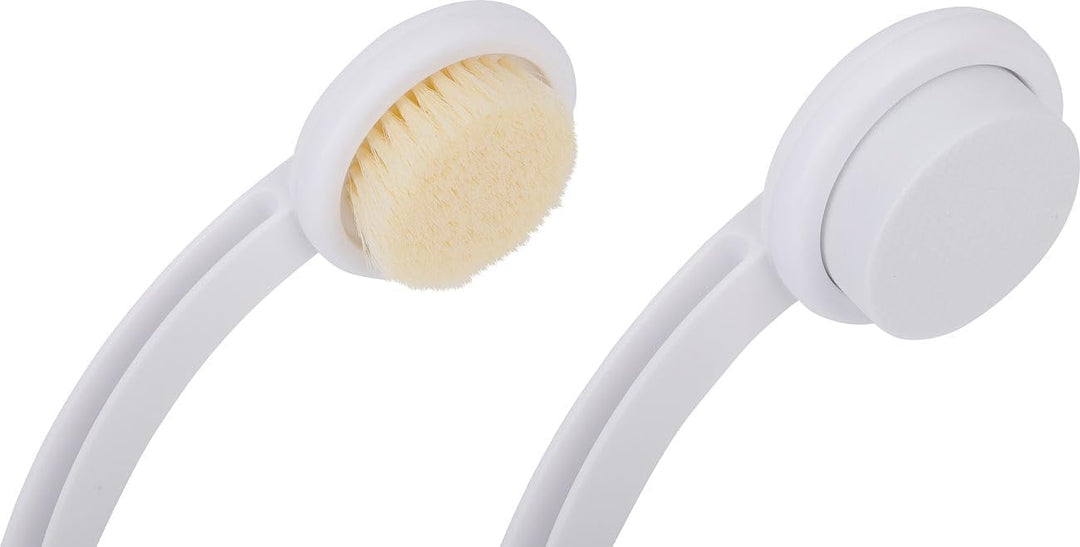 Eincremhilfen: 2er-Set Rücken-Eincremehilfen & Duschbürsten, 6 Köpfe, klappbar 41,5cm (Rückeneincrem