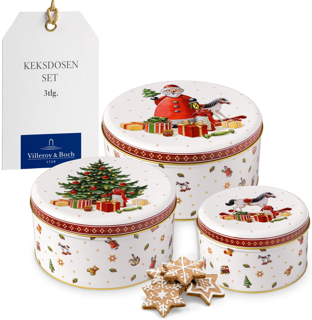 Villeroy & Boch – Winter Collage Accessoires Gebäckdosen-Set, bunt, 19,7 x 9,4 cm, 3-teilig, Keksdos