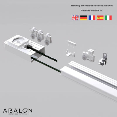 ABALON Motorisierte Vorhangschiene mit Fernbedienung (Not Wifi), 1-3 Meter, Aluminium, elektrische v