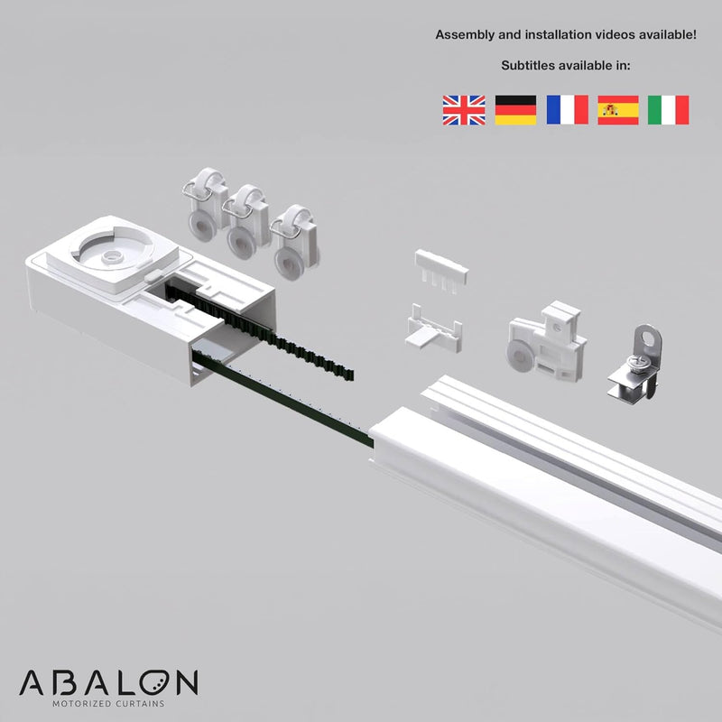 ABALON Motorisierte Vorhangschiene mit Fernbedienung (Not Wifi), 1-3 Meter, Aluminium, elektrische v