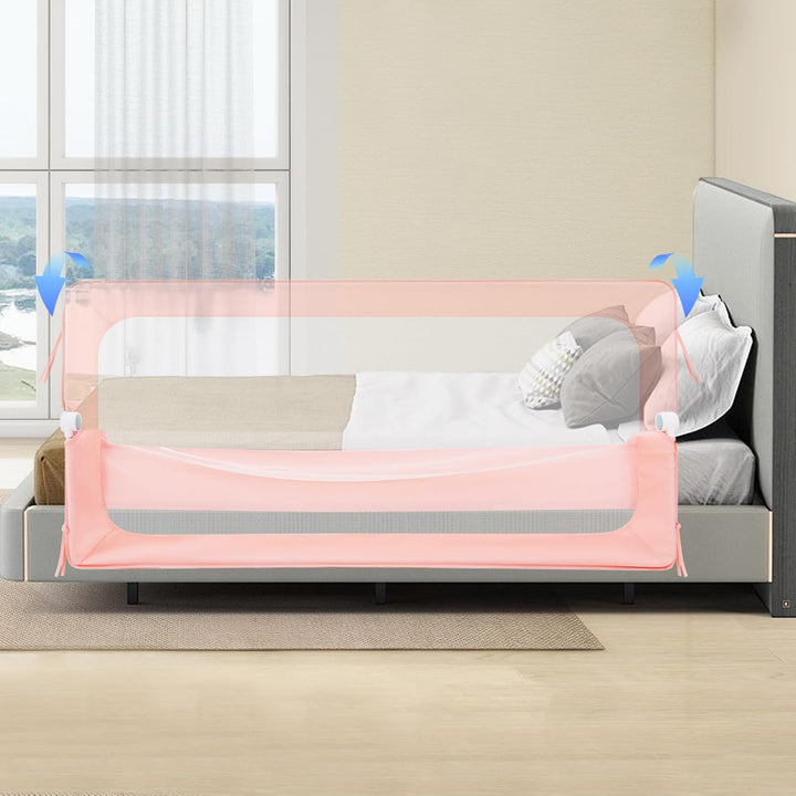 Bettgitter 180 cm klappbar, Kinder Rausfallschutz Bett, höhenverstellbar Bettschutzgitter mit Netzge