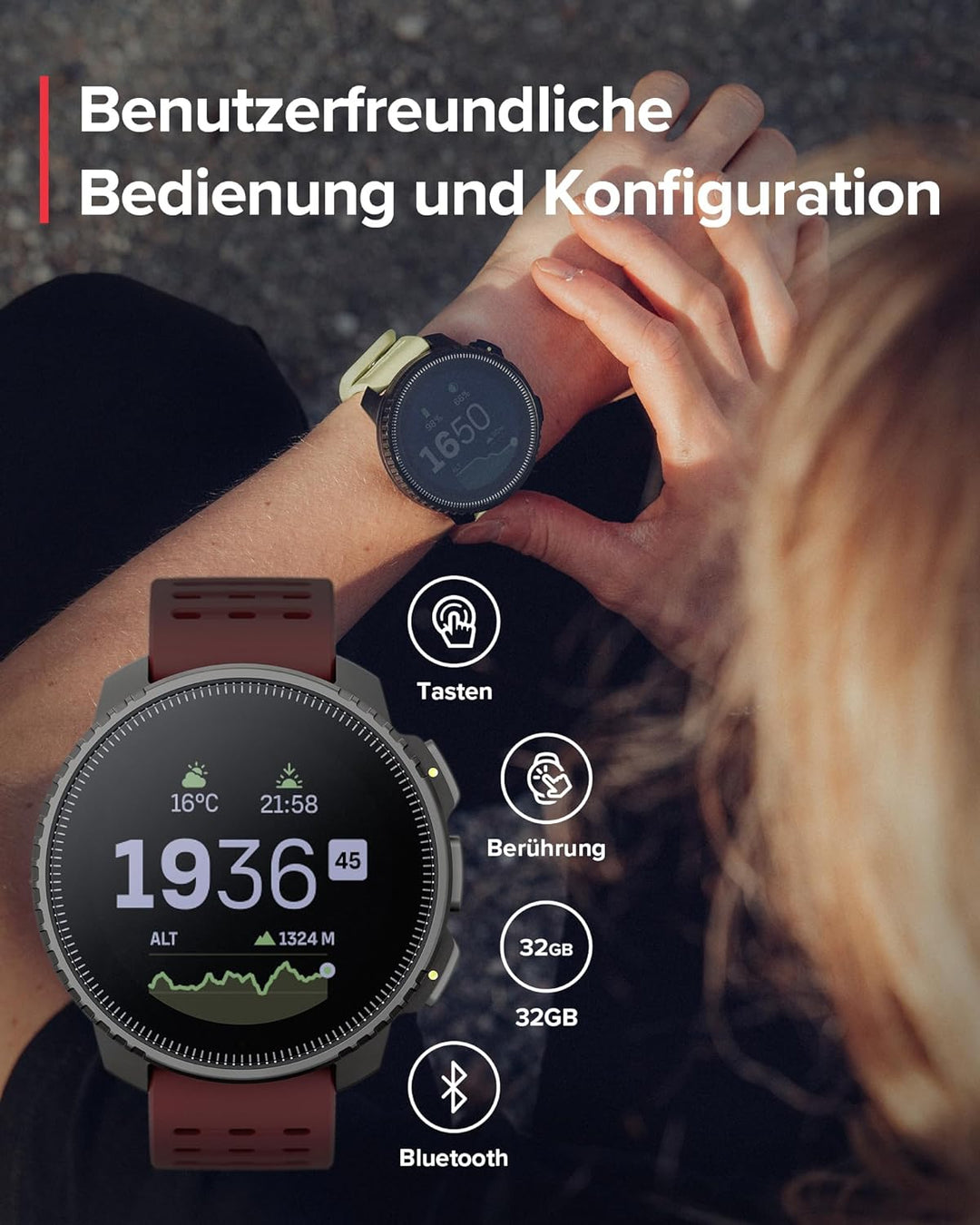 SUUNTO Vertical Abenteuer Uhr - GPS Smartwatch, Akkulaufzeit bis zu 65 Tagen, Militärgeprüftes Gehäu
