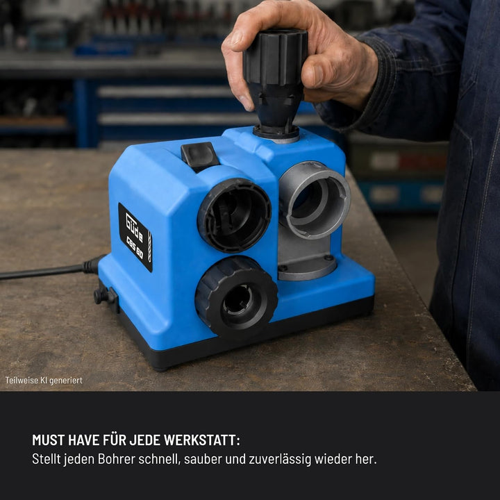 Güde Bohrerschärfgerät GBS 80 (80 W, Motordrehzahl 4200 1/min, für Spiralbohrer mit Ø 3 mm - 13 mm,