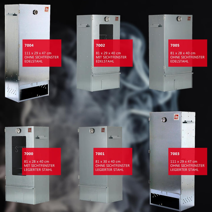 ITA Elektrischer Räucherofen 7005 - Premium Räucherschrank aus Edelstahl 81 cm mit Elektroheizung -
