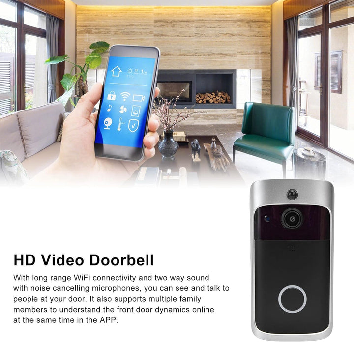 1080P Video-Türklingel, V5 Smart WiFi Video-Türklingel, HD-Video-Türklingel 2,4 GHz 720P Einfache In