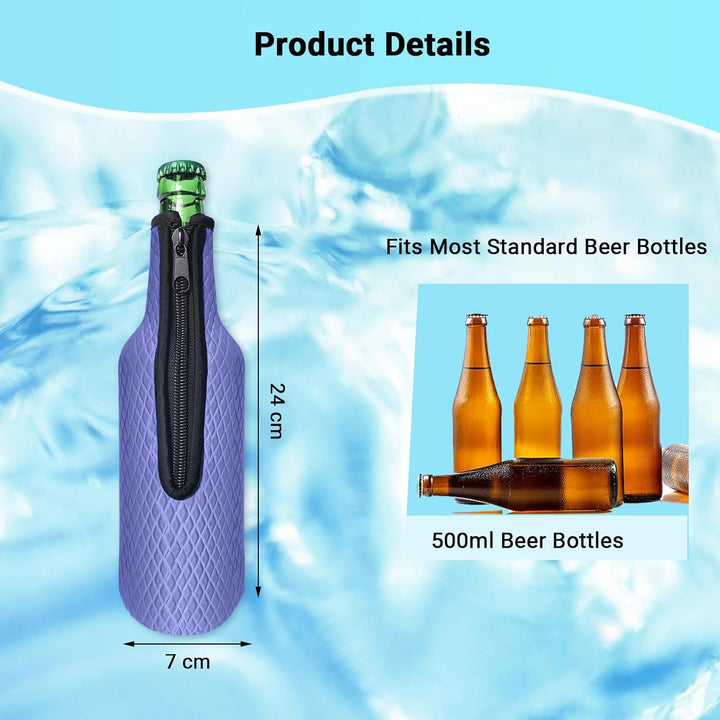 Klyrith 6 x 500ml/16 oz Bier Flaschenkühler, Isolierte Neopren Tasche für Bierflasche mit Reissversc