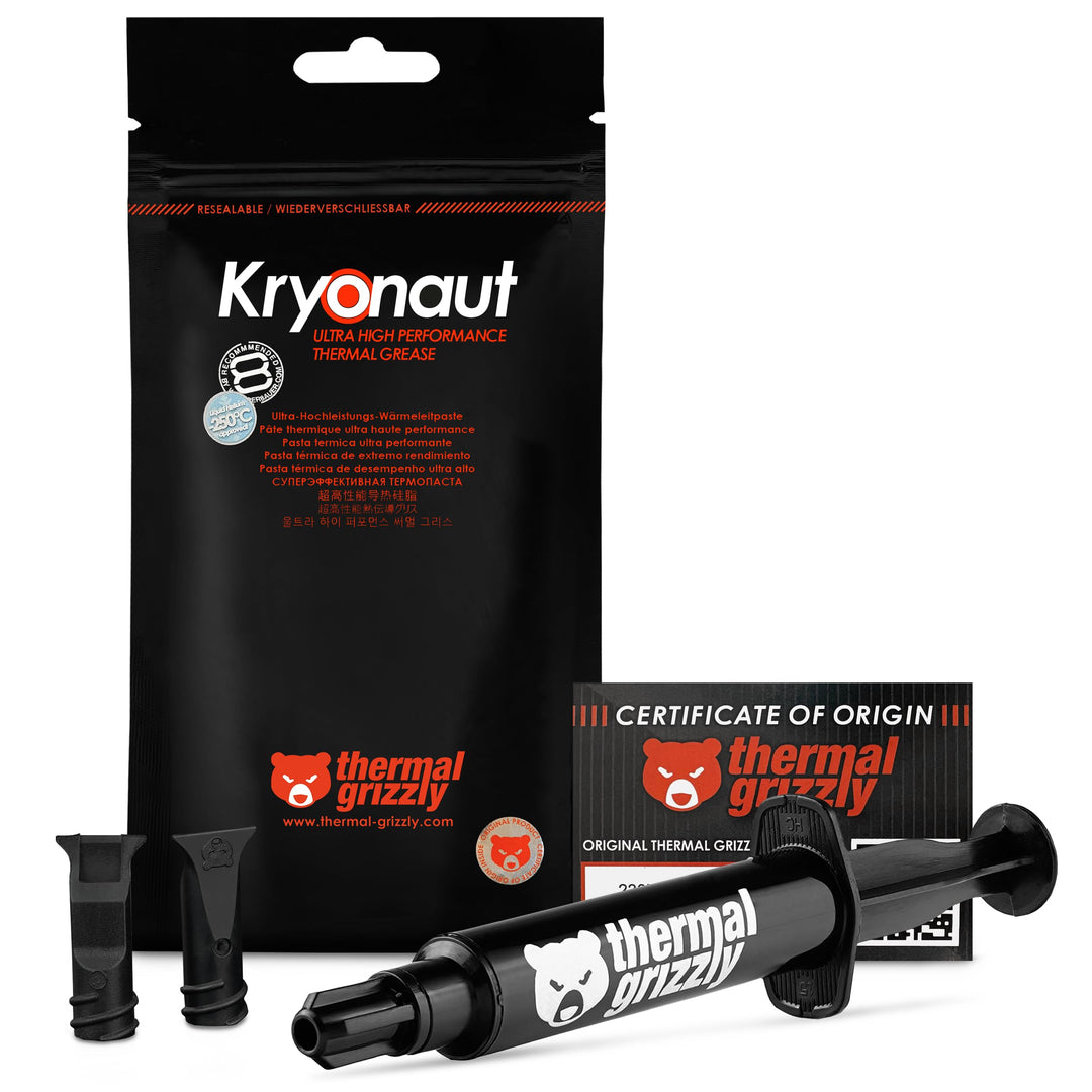 Thermal Grizzly Kryonaut Wärmeleitpaste - 11,1 Gramm / 3 ml - inkl. Applikator - Wärmeleitfähigkeit: