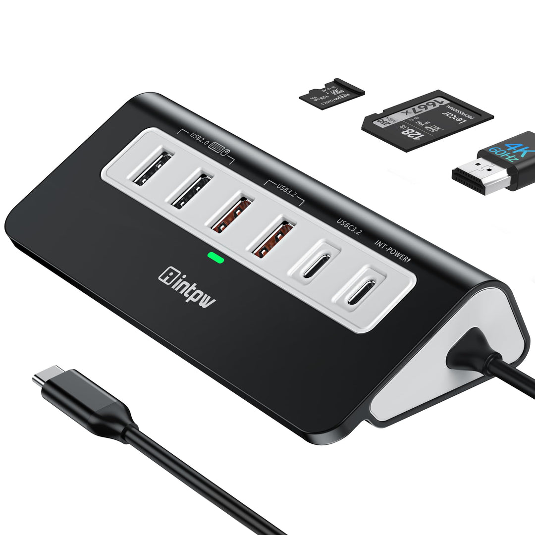 P9 PRO USB C Hub 10Gbps, 9-IN-1 Docking Station USB c mit HDMI 4K@60HZ, 3 USB 3.2 10Gbps Data, PD 10