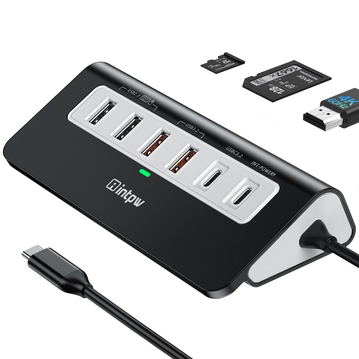 P9 PRO USB C Hub 10Gbps, 9-IN-1 Docking Station USB c mit HDMI 4K@60HZ, 3 USB 3.2 10Gbps Data, PD 10
