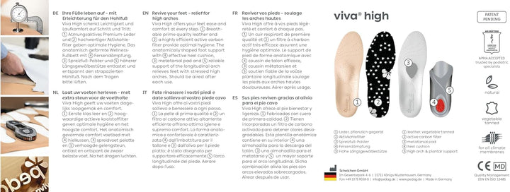 Pedag Viva High Einlegesohlen mit hoher Lebensdauer, extra Höhe, Gewindelänge, Grösse 44