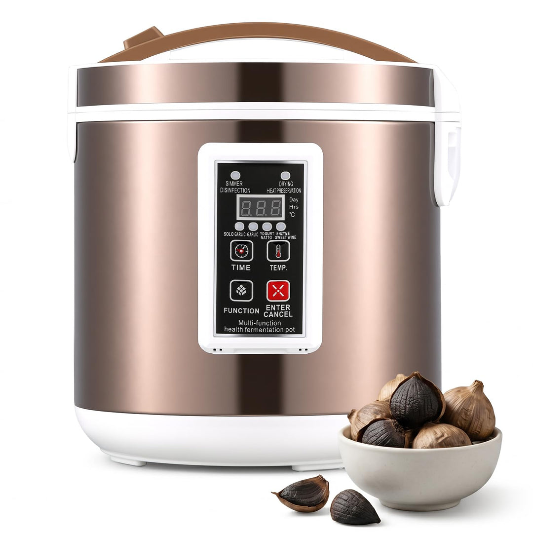 Moongiantgo 7.5L Schwarzer Knoblauchfermenter, Automatische Steuerung Knoblauchtopf Natto, Joghurt,