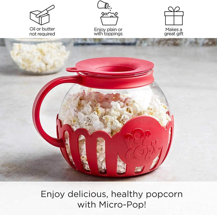 Popcorn-Maschine - Air Popcorn Popper Bowl Mit Deckel, Popcorn Maker Mikrowelle, Rot Red, Red