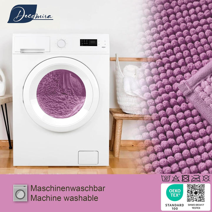 Decomira Badematte rutschfest | Als Badteppich Set kombinierbar | Badezimmer-Teppich Bad-Vorleger wa