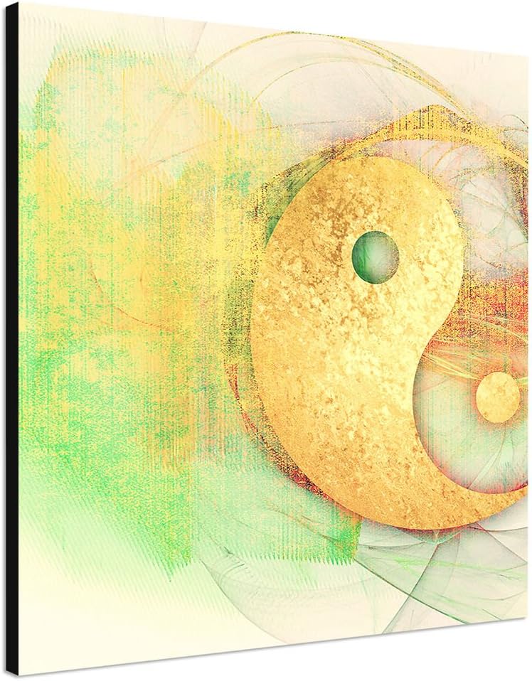 Paul Sinus Art Energien Yin Yan Abstrakt340_60x60cm Bild auf Leinwand Abstraktes Motiv quadratisches