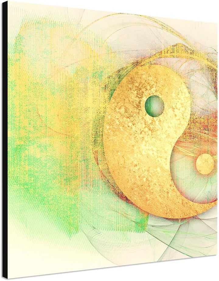 Paul Sinus Art Energien Yin Yan Abstrakt340_60x60cm Bild auf Leinwand Abstraktes Motiv quadratisches