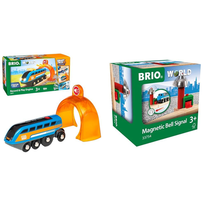 BRIO World 33971 Smart Tech Sound Lok mit Aufnahmefunktion Elektrischer Zug & World 33754 - Magnetis