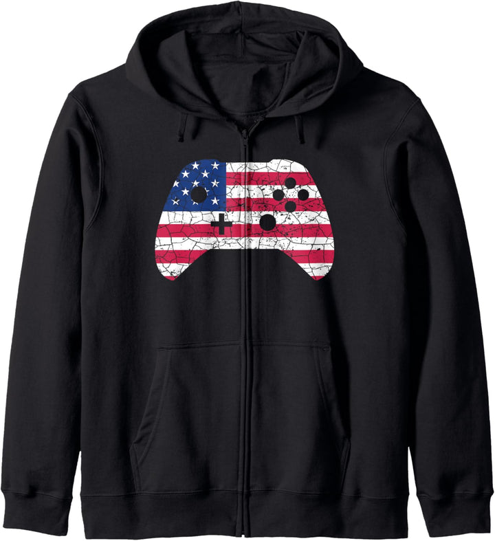 4th of July Gamepad / Game Controller - USA Flag Kapuzenjacke
