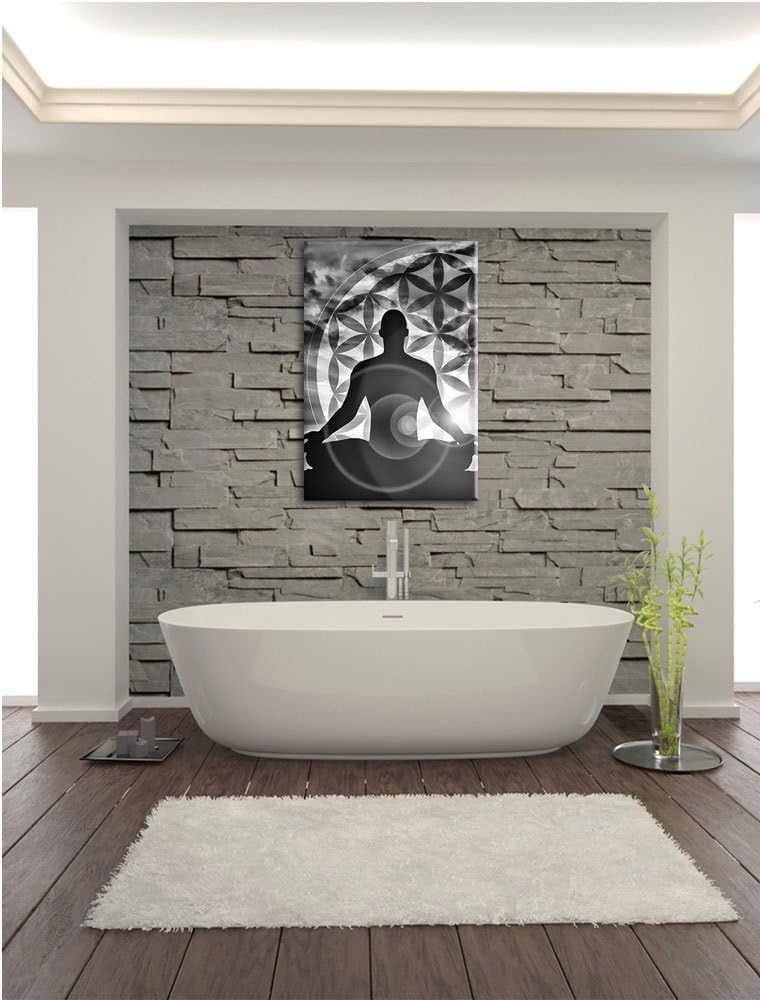 Pixxprint Mensch Blume des Lebens als Leinwandbild/Grösse: 100x70 / Wandbild/Kunstdruck/fertig bespa